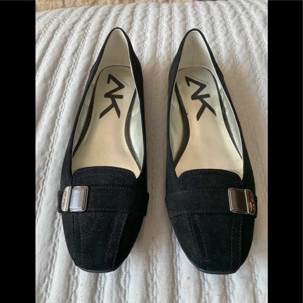 Anne Klein Sport Black Suede flats -S-8. 1/2